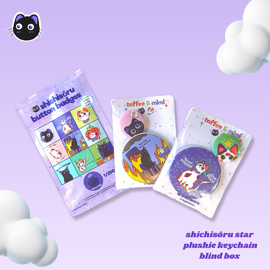 shichisōru mimi & toffee button badges blind packs